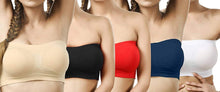 Load image into Gallery viewer, Tube Bra, Strapless, Non Padded and Non-Wired Seamless Tube Bra For Women &amp; Girls, Free Size (Size 28 to 36) – Pack of 5
