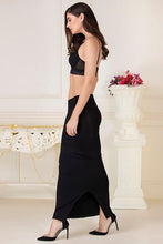 Load image into Gallery viewer, Women Saree Shapewear with Side Slit in Black (Fish Cut Petticoat)
