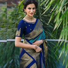Load image into Gallery viewer, Kala Niketan Archaic Traditional kanchi Soft Silk Sari With Attached Blouse
