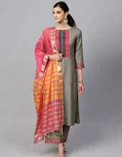 Load image into Gallery viewer, Festive &amp; Party Wear Cotton Printed Kurti With Palazzo &amp; Dupatta
