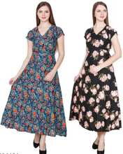 Load image into Gallery viewer, Women&#39;s Floral Print A-line Maxi Dress Pack of 2 (S to 5XL Size Available)
