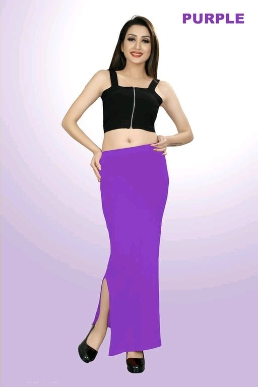 Women Saree Shapewear with Side Slit in Purple (Fish Cut Petticoat)